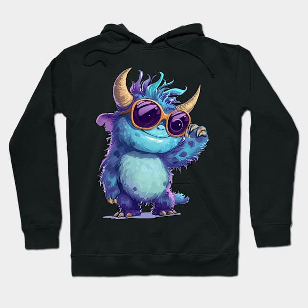 Cute Fluffy Monster Hoodie by Obotan Mmienu